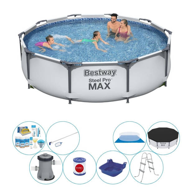 Zwembad Inclusief Accessoires - Bestway Steel Pro MAX Rond 305x76 cm