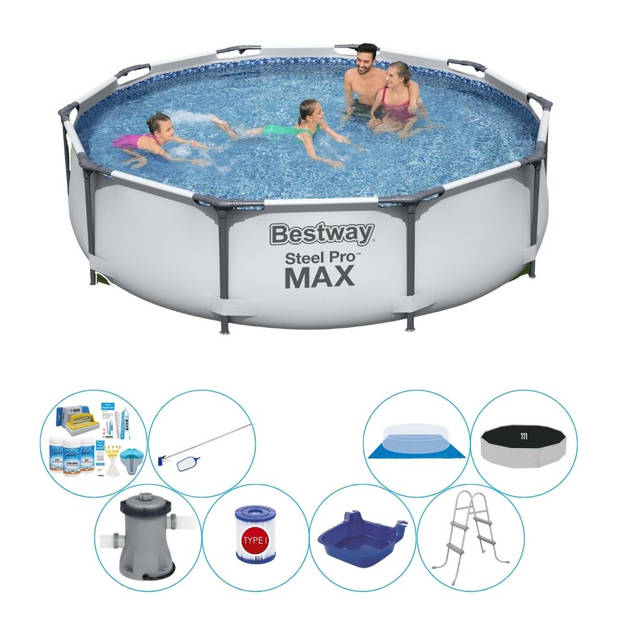 Deluxe Zwembad Deal - Bestway Steel Pro MAX Rond 305x76 cm