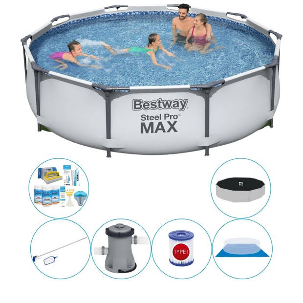 Bestway Steel Pro MAX Rond 305x76 cm - Zwembad Combinatie Set