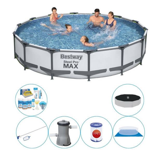 Bestway Steel Pro MAX Rond 427x84 cm - Zwembad Combinatie Set