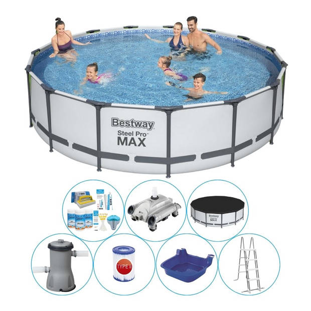 Bestway Steel Pro MAX Rond 457x107 cm - Zwembad Combinatie Set