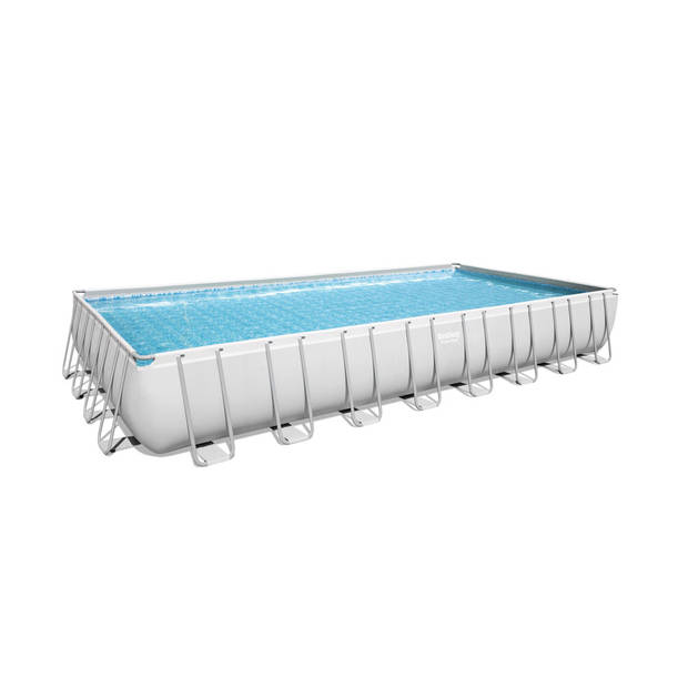 Bestway Power Steel Rechthoekig Zwembad - 956 x 488 x 132 cm - Grijs - Voordeelpakket