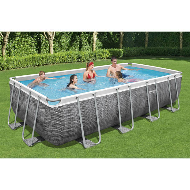 Bestway Power Steel Rechthoek Rattan 549x274x122 cm - Zwembad Super Deal