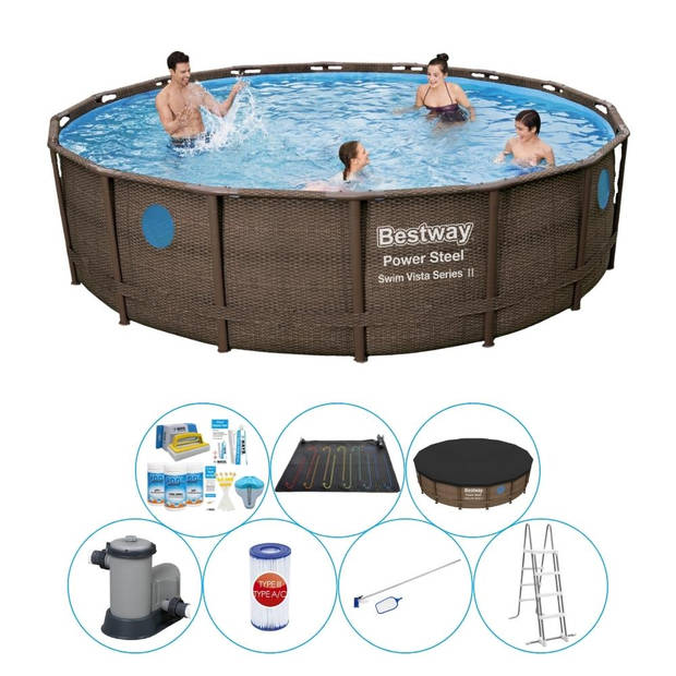 Bestway Power Steel Swim Vista ROND 488x122 cm - Zwembad Deal