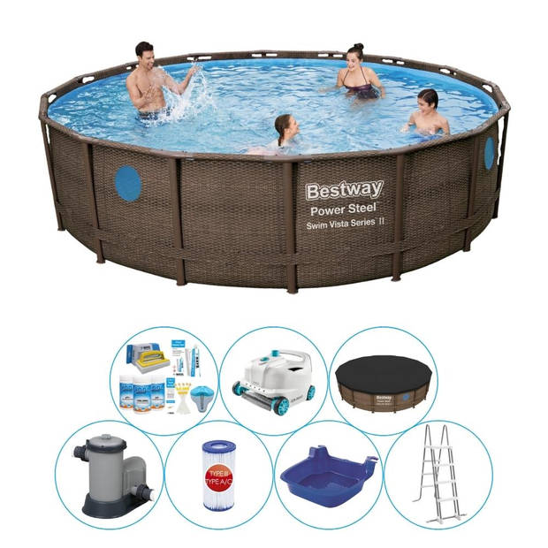 Bestway Power Steel Swim Vista ROND 488x122 cm - Zwembad Super Deal