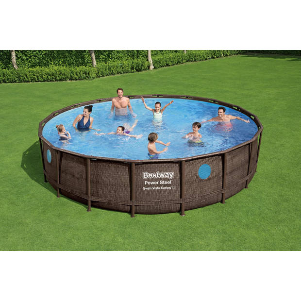 Bestway Power Steel Swim Vista ROND 549x122 cm - Zwembad Bundel