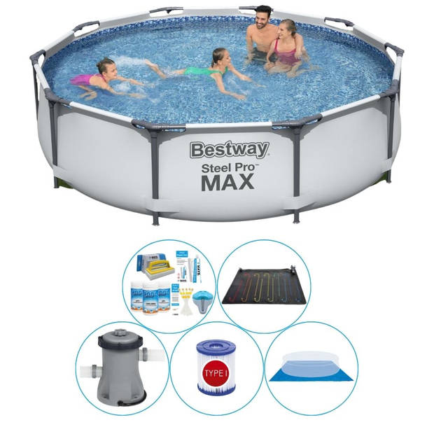 Bestway Steel Pro MAX Rond 305x76 cm - 6-delig - Zwembad Combi Deal