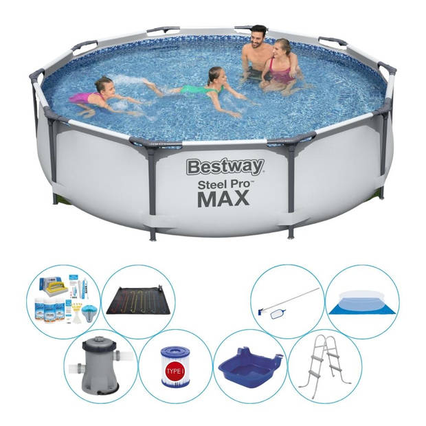 Bestway Steel Pro MAX Rond 305x76 cm - 9-delig - Slimme Zwembad Deal