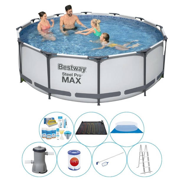 Bestway Steel Pro MAX Rond 366x100 cm - 8-delig - Zwembad Met Accessoires