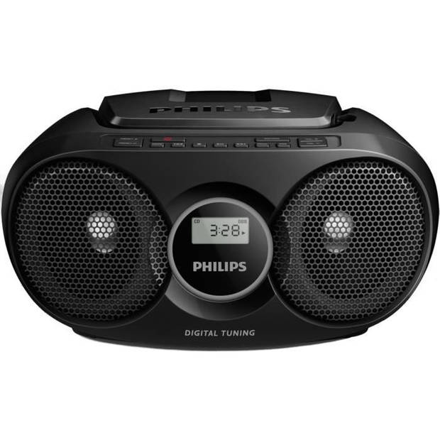 PHILIPS AZ215B / 12 CD-speler met digitale tuner en 3,5 mm audio-ingang - zwart
