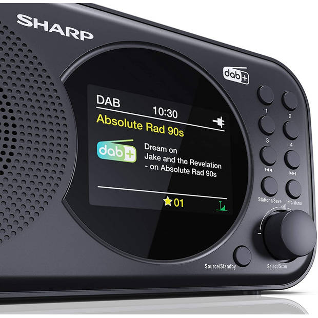 Sharp DR-P320BK Portable DAB - FM radio - zwart