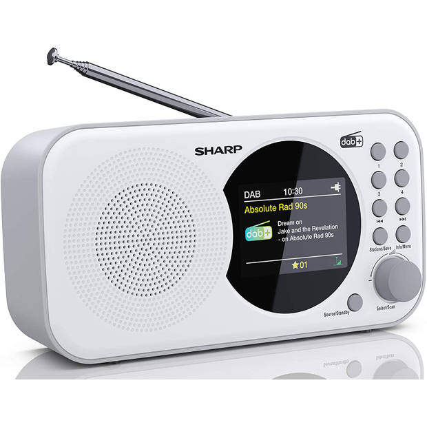 Sharp DR-P320WH Portable DAB - FM radio - wit