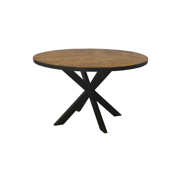 Livingfurn - Eetkamertafel Accent Round - Teak Hout - 130 cm - Bruin