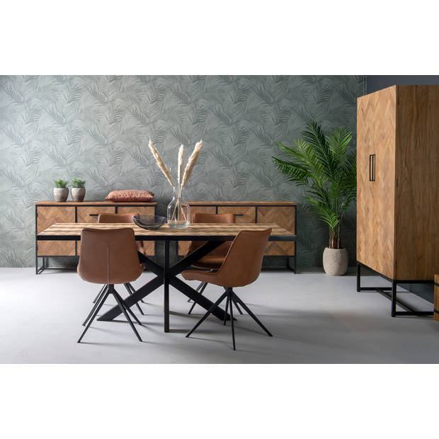 Livingfurn - Eetkamertafel Accent -Teak Hout - 200 - Bruin