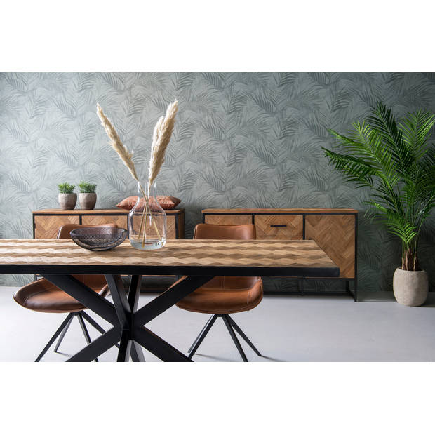 Livingfurn - Eetkamertafel Accent -Teak Hout - 200 - Bruin