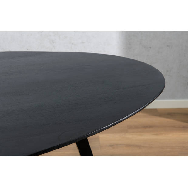 Livingfurn - Zwart Eetkamertafel Oslo - Web - Acasia Hout - 200 cm