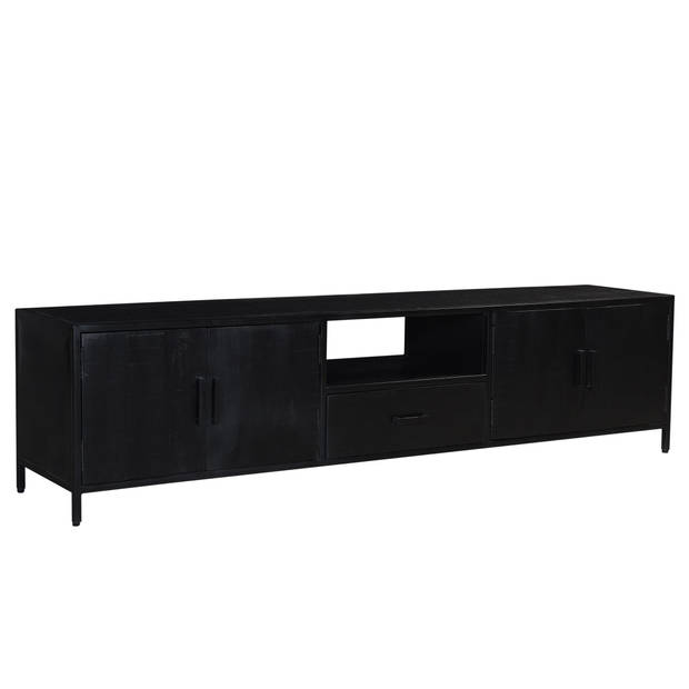 Livingfurn - TV Meubel Kala 220 cm - Mangohout / Gecoat Staal