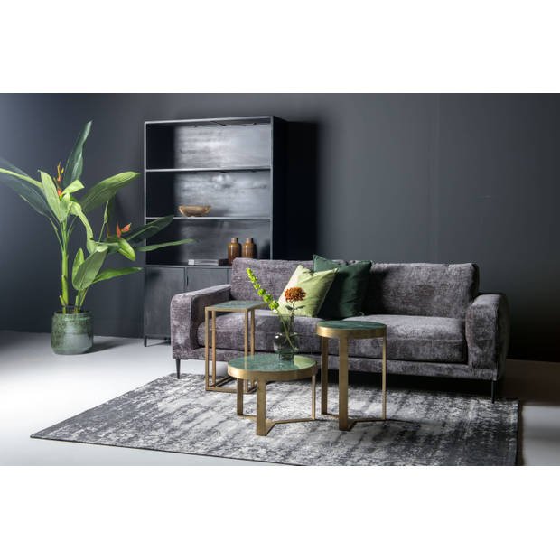 Livingfurn - Salontafel Glennis - Groen Goud - 40x40x55cm - Marmer