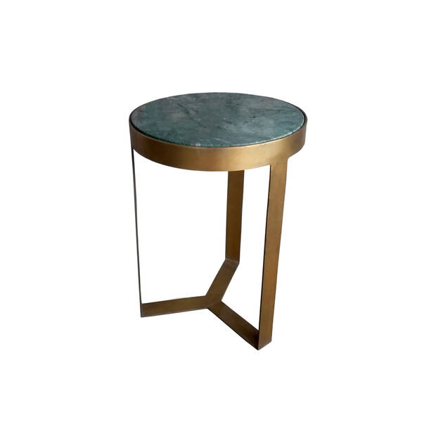 Livingfurn - Salontafel Glennis - Groen Goud - 40x40x55cm - Marmer