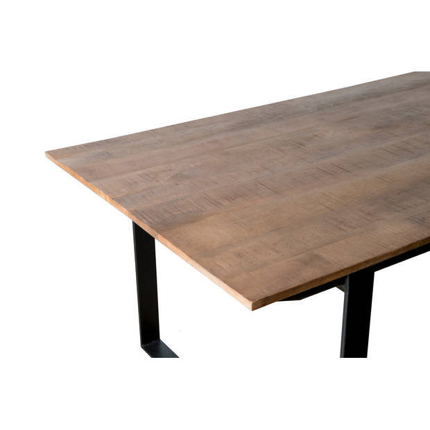 Livingfurn - Eetkamertafel Valdez - U poot - Mango Hout - 200 cm - Bruin