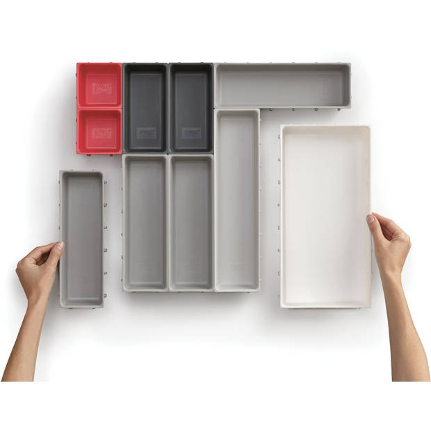 Joseph Joseph - Keukenkast Organiser Set van 10 Stuks - Polypropyleen - Grijs