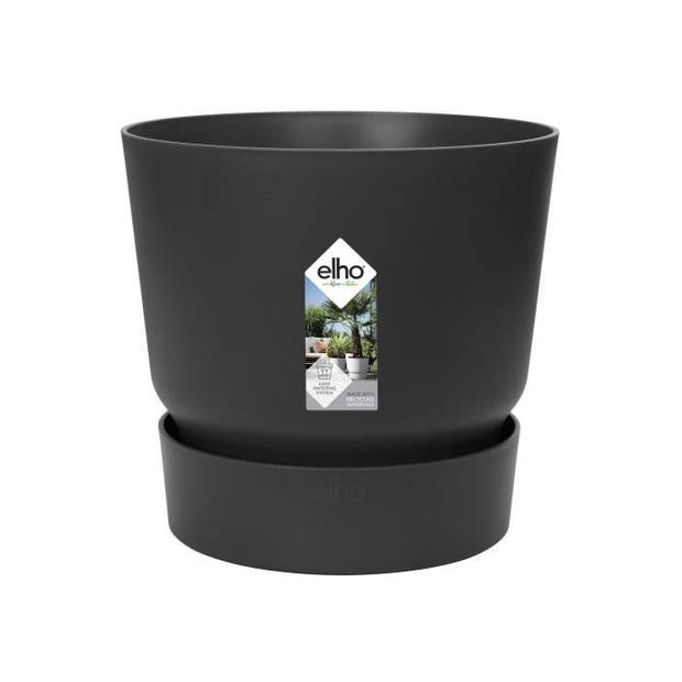 ELHO Greenville 25 ronde bloempot - Buiten - Ø 24,48 x H 23,31 cm - Zwart levend