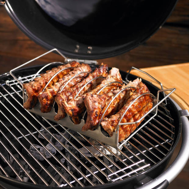 Rösle Barbecue - BBQ Accessoire Braad- en Ribrek Klein - Roestvast Staal - Zilver