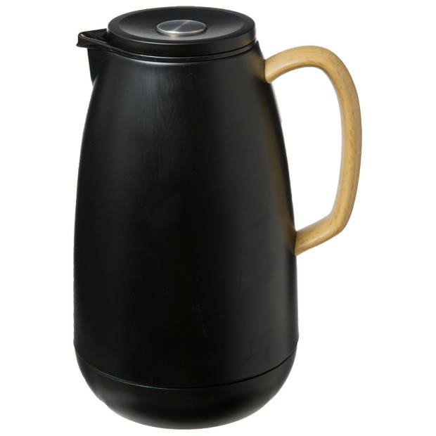 Gebor - Thermosfles – Thermoskan – Isoleerkan – Waterkoeler – 1 Liter – Zwart – Naturel – RVS – Roestvrijstaal –