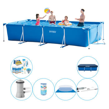 Intex Frame Pool Rechthoekig 450x220x84 cm - Zwembad Inclusief Accessoires