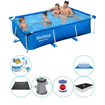 Bestway Steel Pro Rechthoekig Zwembad - 259 x 170 x 61 cm - Blauw - Inclusief Toebehoren