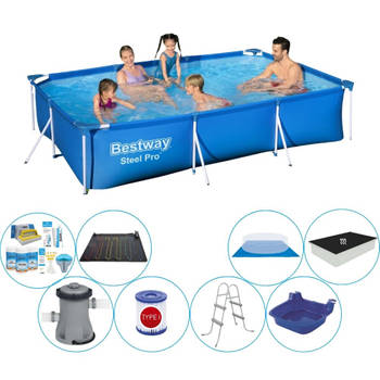 Bestway Steel Pro Rechthoekig Zwembad - 300 x 201 x 66 cm - Blauw - Inclusief Pomp en benodigdheden