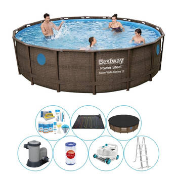 Bestway Power Steel Swim Vista ROND 488x122 cm - Zwembad Met Accessoires