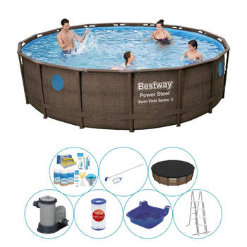 Bestway Power Steel Swim Vista ROND 549x122 cm - Zwembad Set