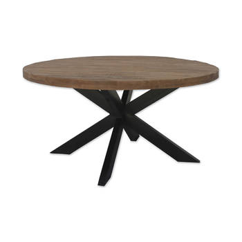 Brix - Ronde Monderne Eetkamertafel Brix - Mangohout - 140 cm - Bruin