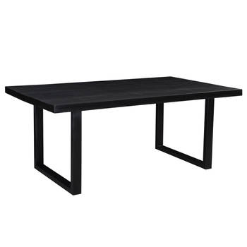 Livingfurn - e Zwart Eetkamertafel - U-Pot - Mango Hout - 220 cm