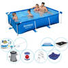 Bestway Steel Pro Rechthoekig Zwembad - 259 x 170 x 61 cm - Blauw - Inclusief Pomp - Voordeelpakket