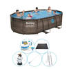 Bestway Power Steel Swim Vista OVAAL 488x305x107 cm - 6-delig - Zwembad Inclusief Accessoires