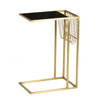 Livingfurn - Bijzettafel Djura Zwart Brass - Marmer - 30x45x65