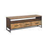 Livingfurn - TV Meubel TV Accent 150 cm - Teakhout / Gecoat Staal