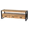 Livingfurn - TV Meubel Nairobi 150cm - Mangohout / Gecoat Staal