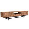 Livingfurn - TV Meubel Valdez 220 cm - Mangohout / Gecoat Staal