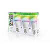 Caliber E27 3 pack Dimbare Smart Lamp RGB LEDs - 3x Slimme A19 Peer LED Lamp - 850 Lumen - 8 Watt - Met App