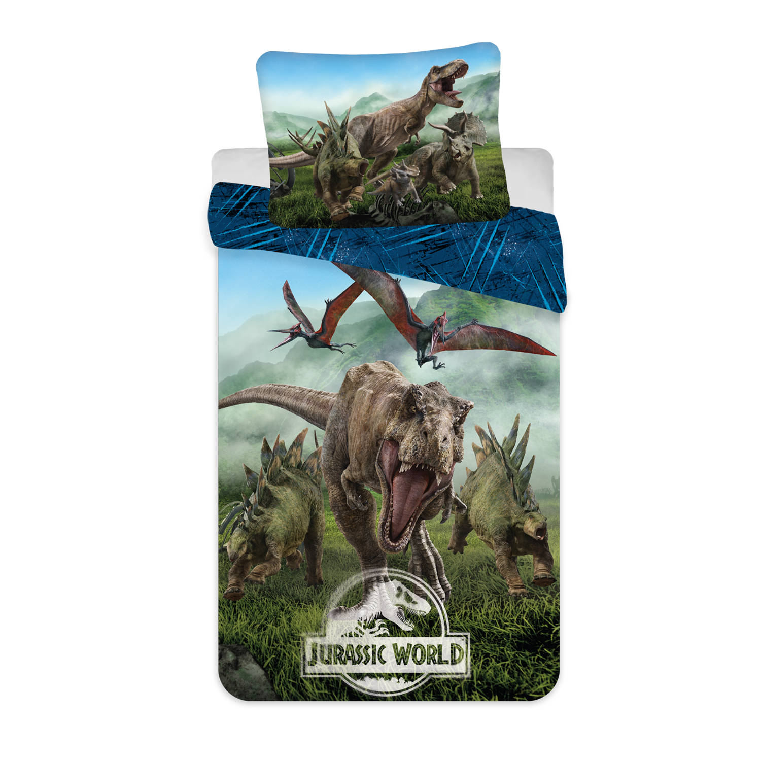 Jurassic World Dekbedovertrek Forest- Eenpersoons - 140 x 200 cm - Katoen