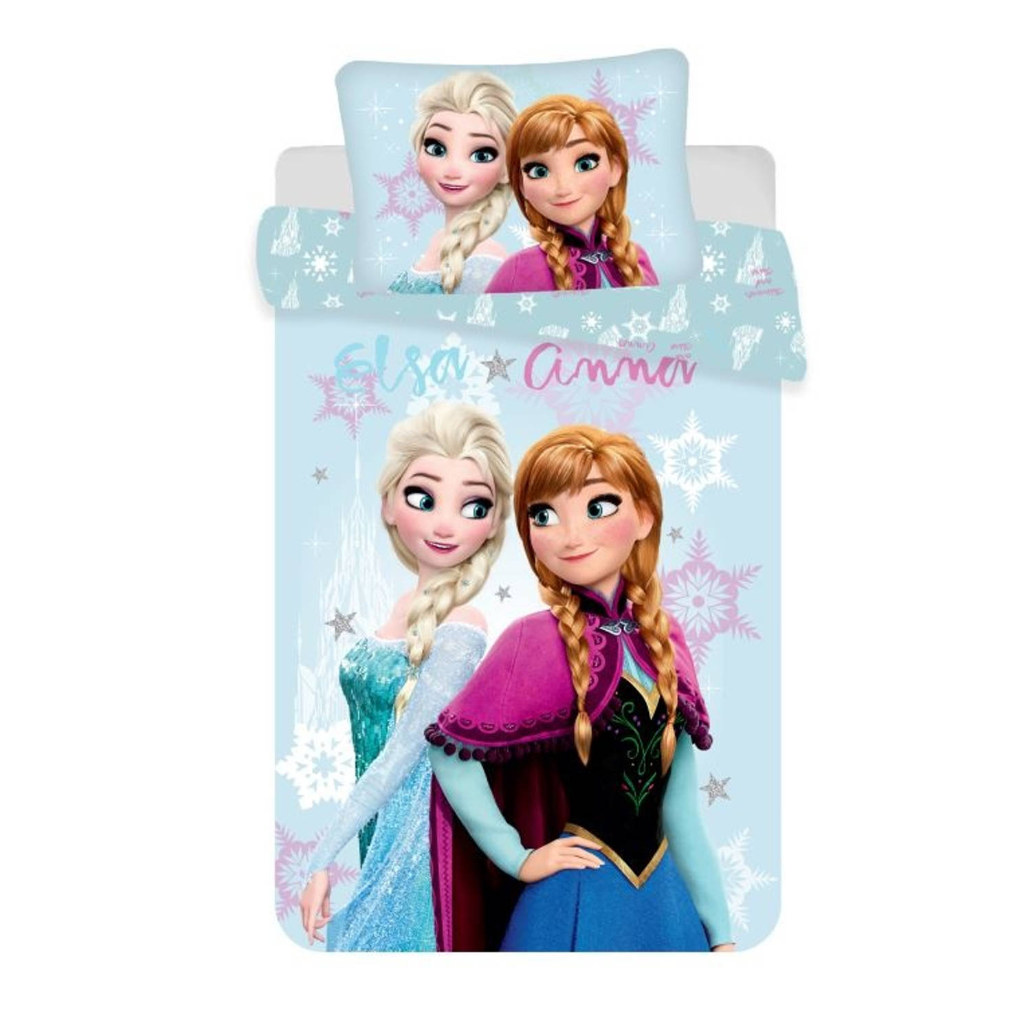 Disney Frozen Dekbedovertrek Elsa & Anna - Eenpersoons - 140 X 200 Cm - Katoen
