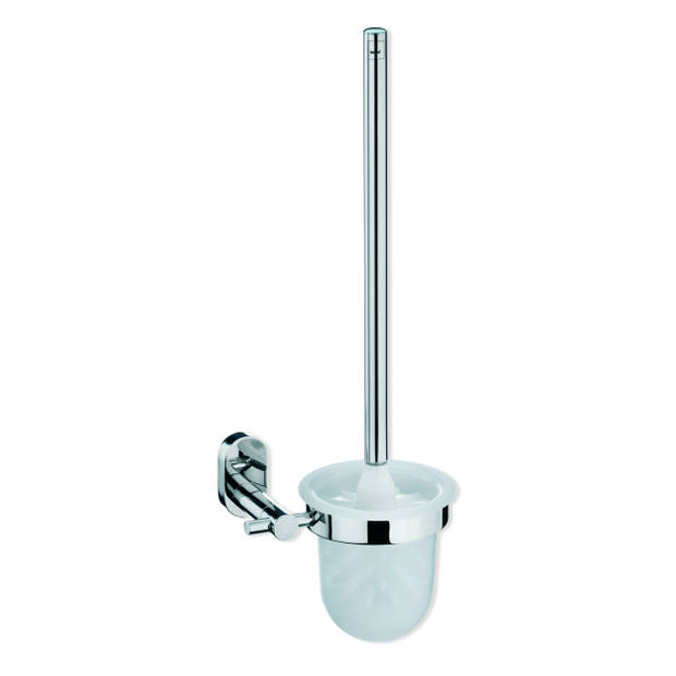 Kela toiletborstel met houder Lucido 43 x 15 cm RVS zilver/wit