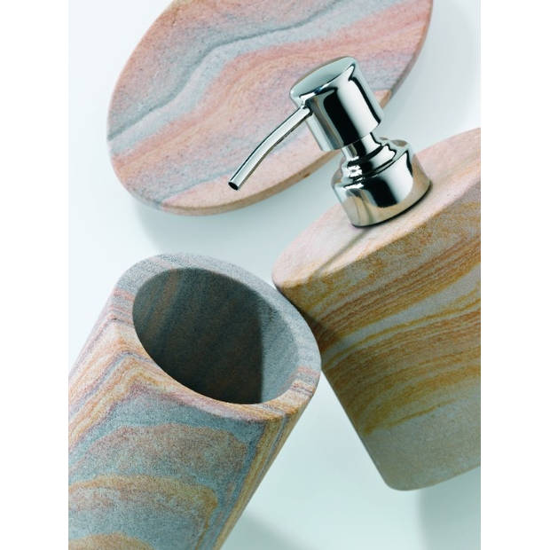 Kela toiletborstel met houder Dune 46 x 11 cm steen grijs/bruin