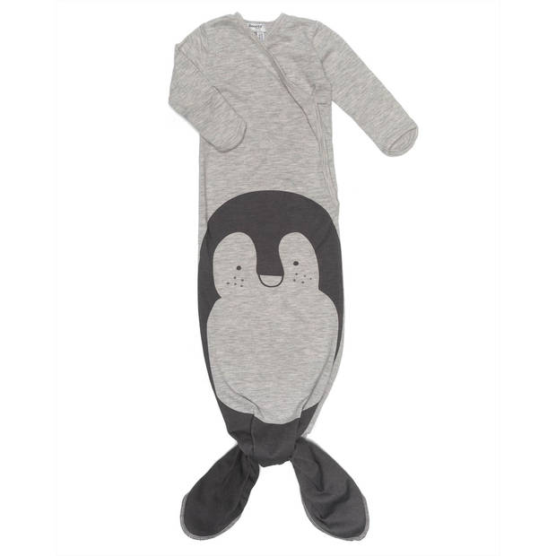 Snoozebaby Slaapzak & Pakje in 1 Grey Melange Pinguin - 3-6 mnd