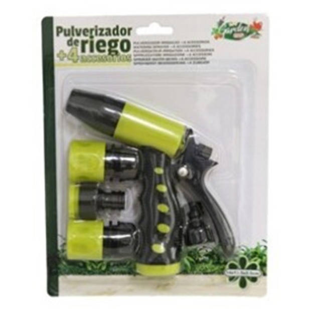 Pro Garden Tuinsproeier set 4-delig - spuit/sproeipistool met aansluitstukken - 14 cm - Broeskoppen