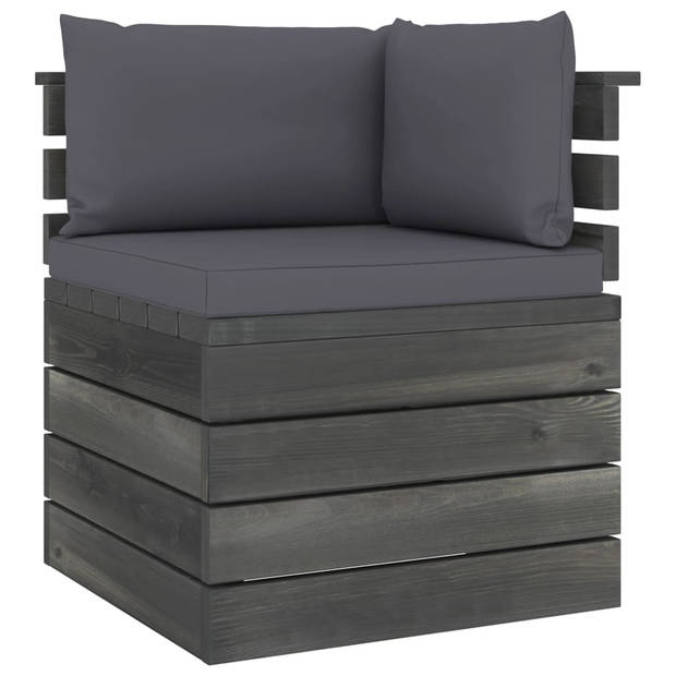 vidaXL 5-delige Loungeset met kussens pallet massief grenenhout