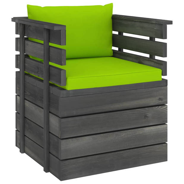 vidaXL 7-delige Loungeset met kussens pallet massief grenenhout